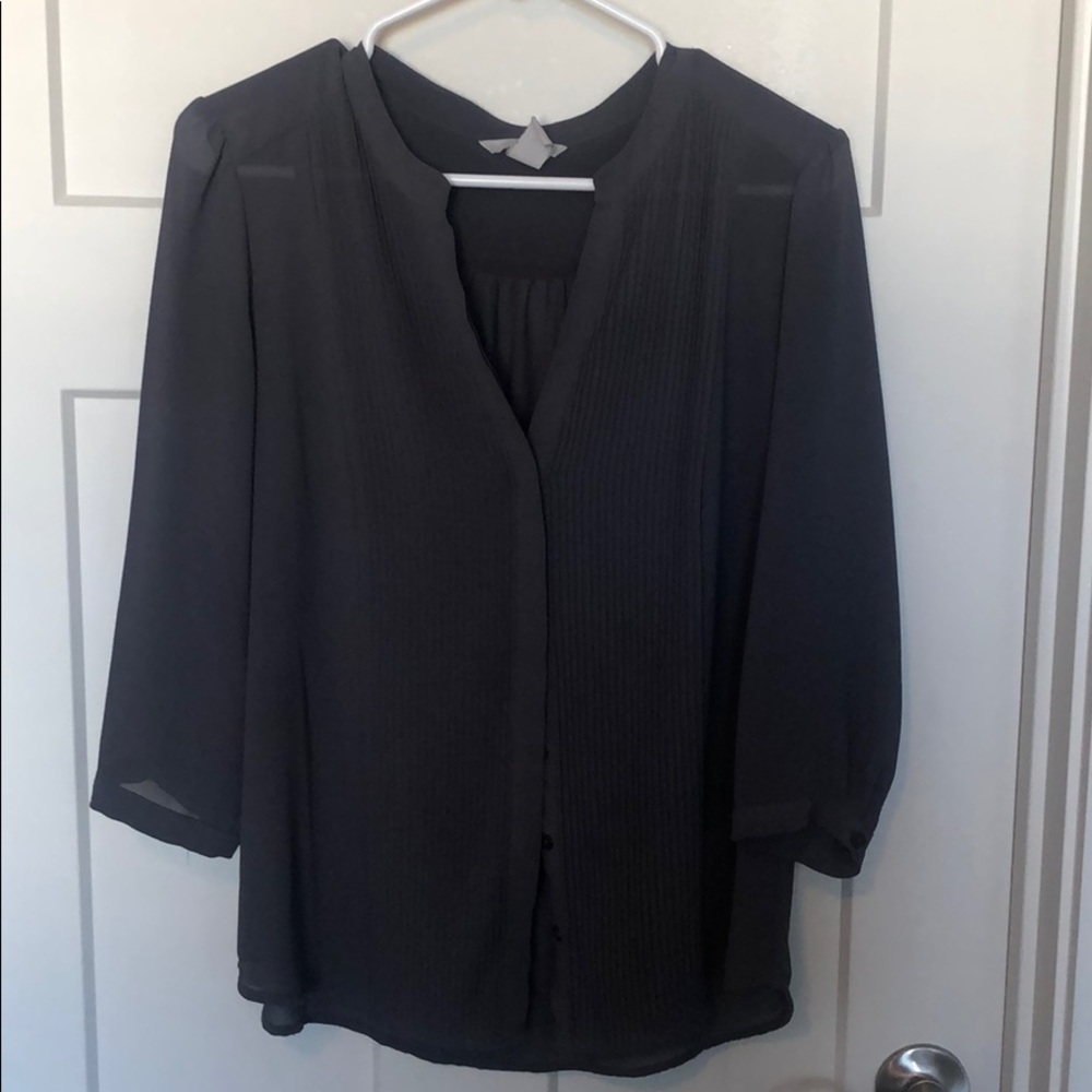 Charcoal Button Up Blouse
